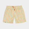 Swim shorts in orange stripes made of UPF50+ fabric