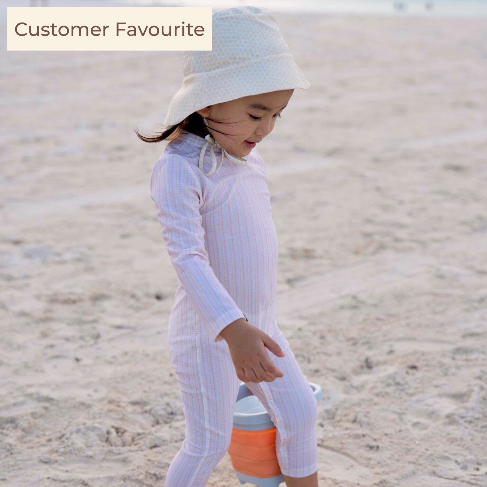 MIKOU Baby Girl Full Coverage UV Swimsuit – UPF50+ Sun Protection